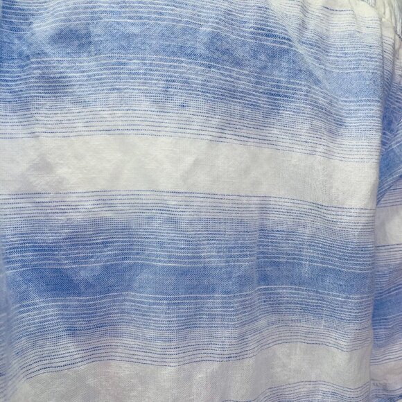 Southern Marsh Mens Richard Dress Shirt Linen Lines Blue Short Sleeve Size 2X - Picture 5 of 12